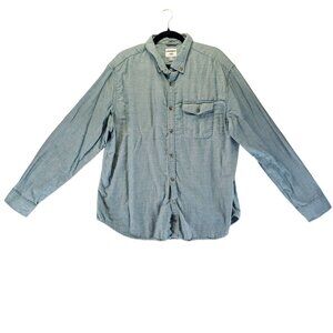 Old Navy Shirt Mens XXL Teal Blue Slim Fit Button-Down Long-Sleeve Casual Cotton